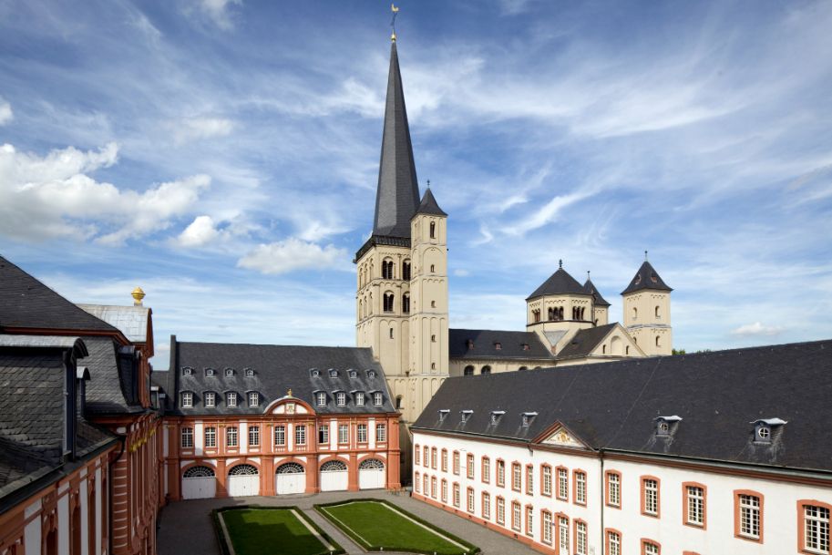 Visitors can recognize the varied history of Brauweiler Abbey by the different architectural styles