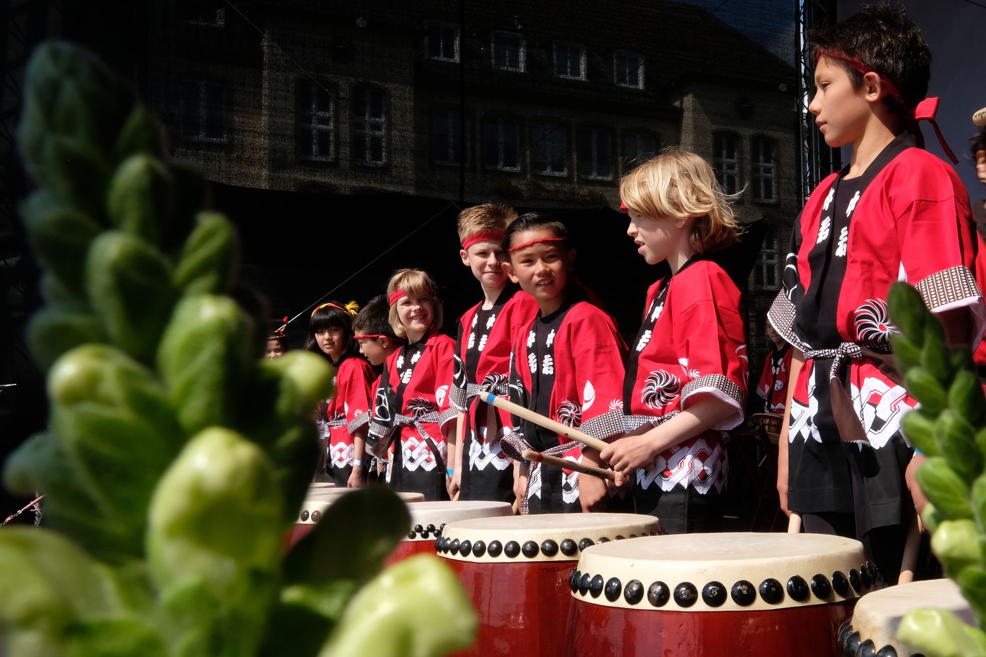 Japanese taiko drums resound on the Japan Day stage