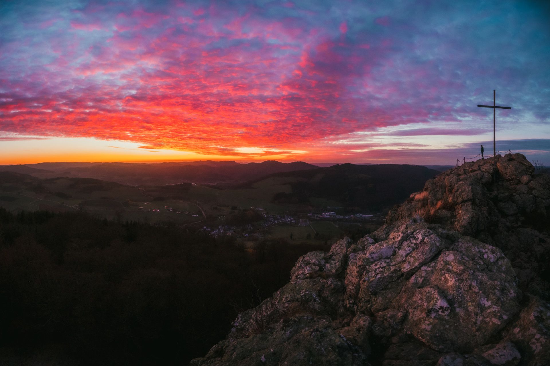 Bruchhauser Steine at sunrise, Sauerland