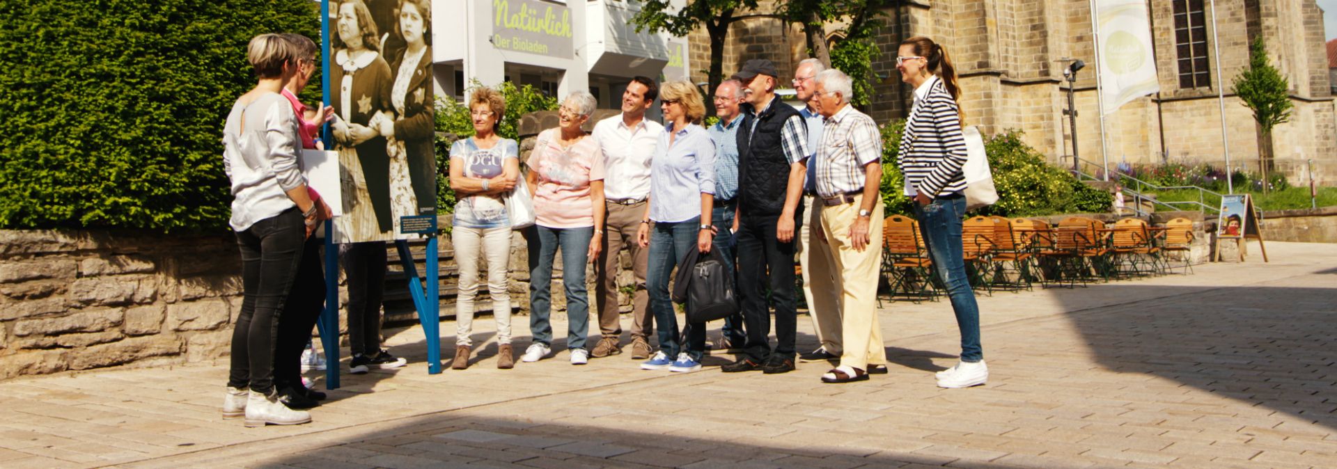 People on a guided tour of Bad Driburg