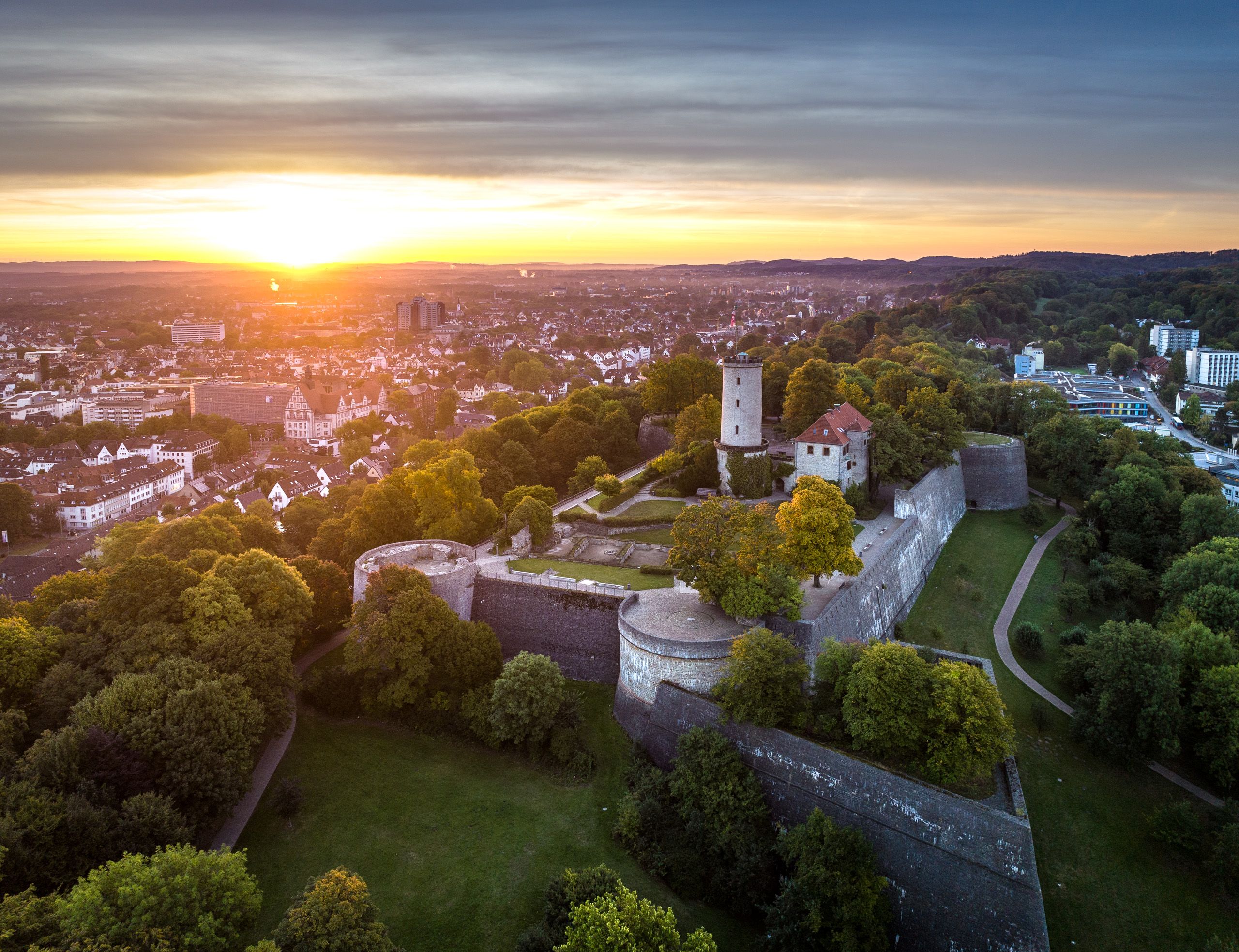 Sparrenburg Castle towers high above Bielefeld and offers a wonderful view of the Teutoburg Forest