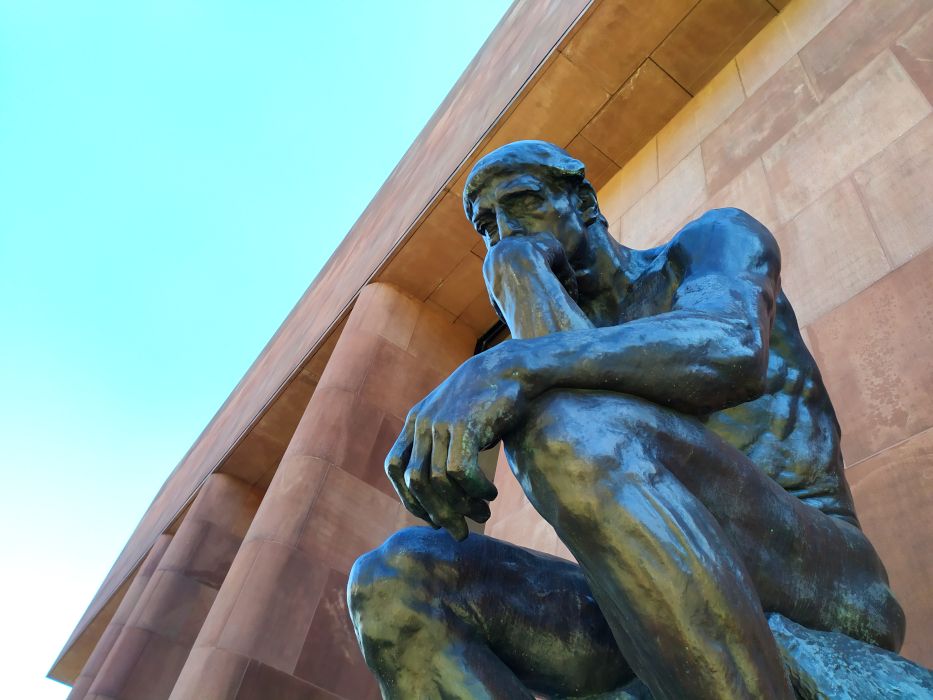 The sculptor August Rodin's thinker has been musing in front of the main entrance to the Kunsthalle Bielefeld since 1968