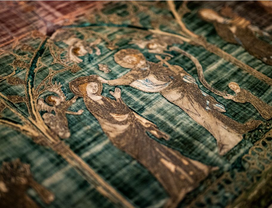 A detail of the Kamper antependium, the altar curtain is the most precious piece in the treasury