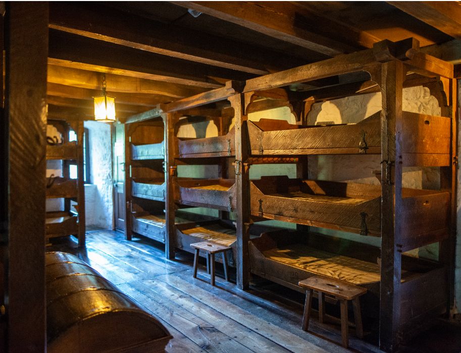 The beds of the world's first youth hostel from 1914