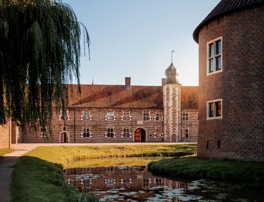 A small moat surrounds Raesfeld Castle