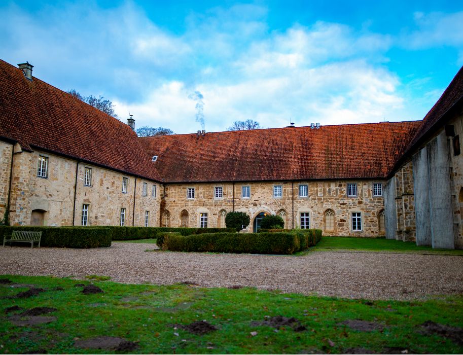 The inner courtyard of the Bentlage Crusader monastery near Rheine in Münsterland, which was founded in 1437