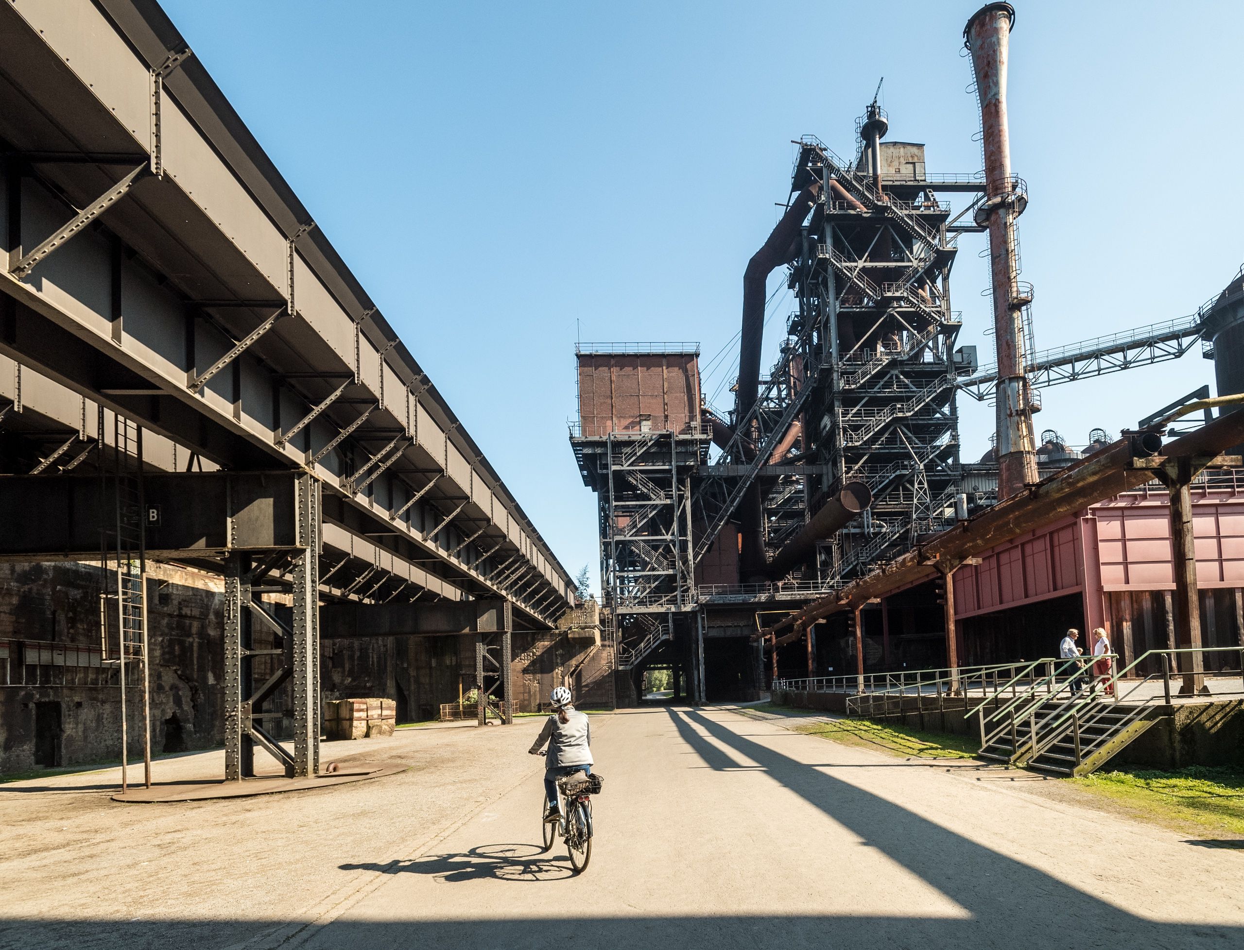 Cyclist in the Duisburg-Nord Landscape Park