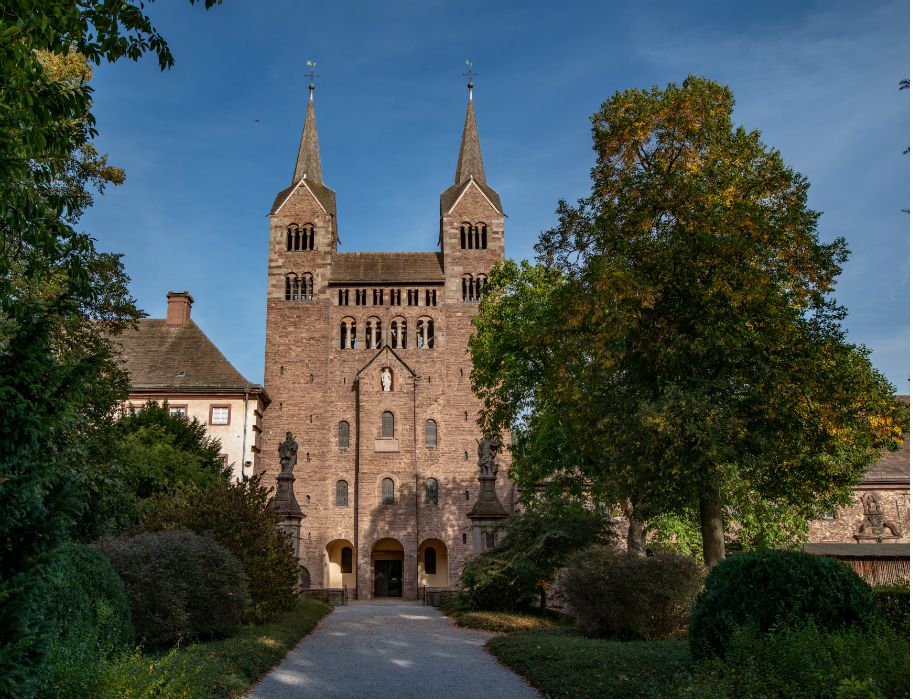 Behind these walls in Corvey is the Carolingian westwork, a UNESCO World Heritage Site, and the church of St. Stephanus and Vitus