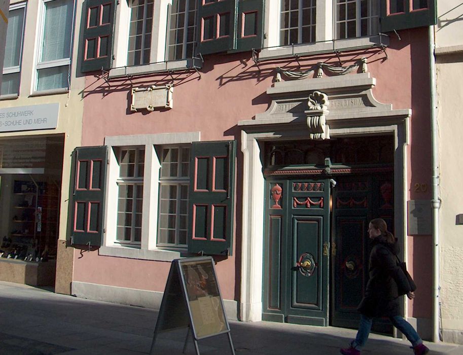 Front view of the Beethoven House with entrance portal