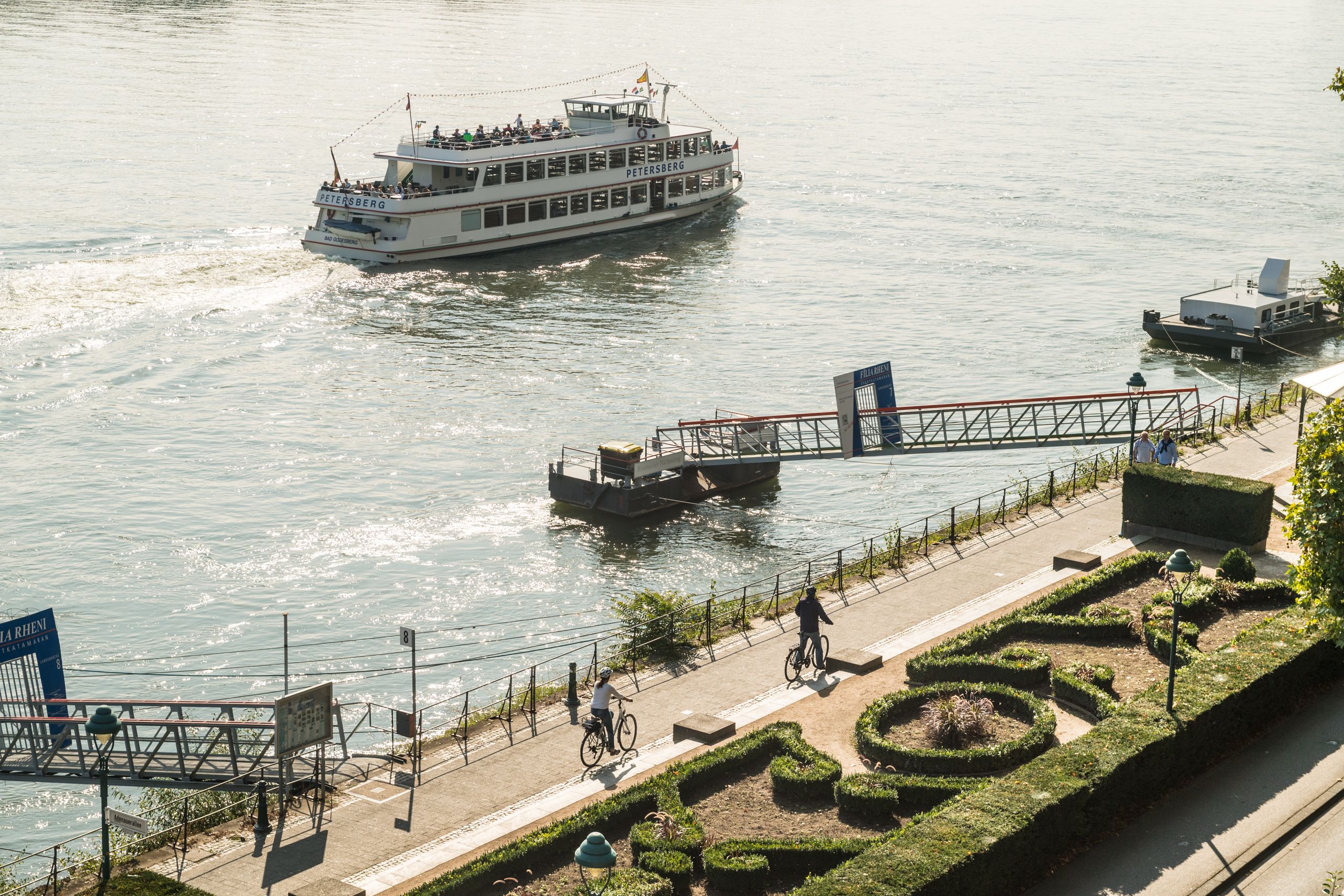 Ferry on the Rhine cycle path