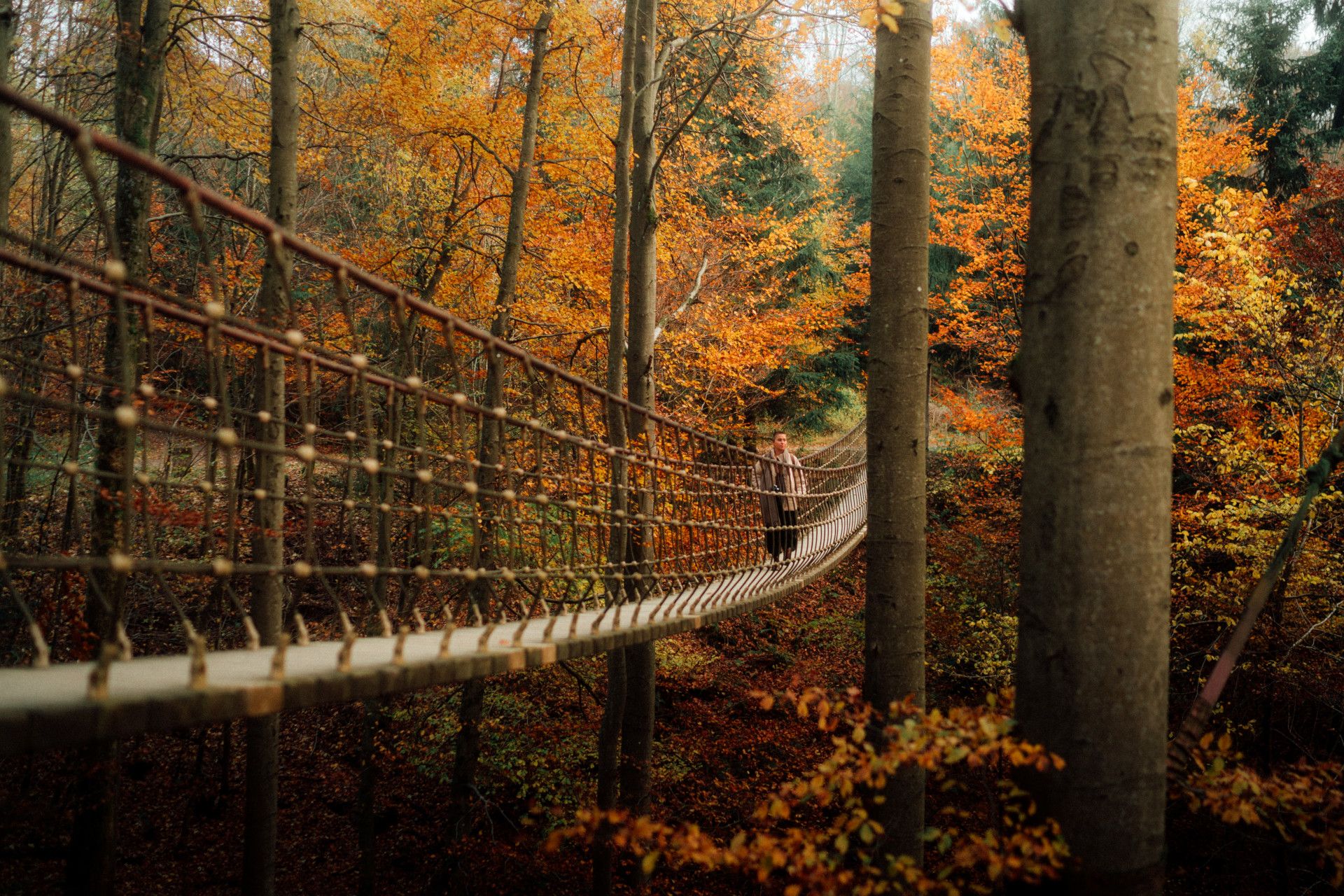 Hängebrücke Kühhude Wanderin