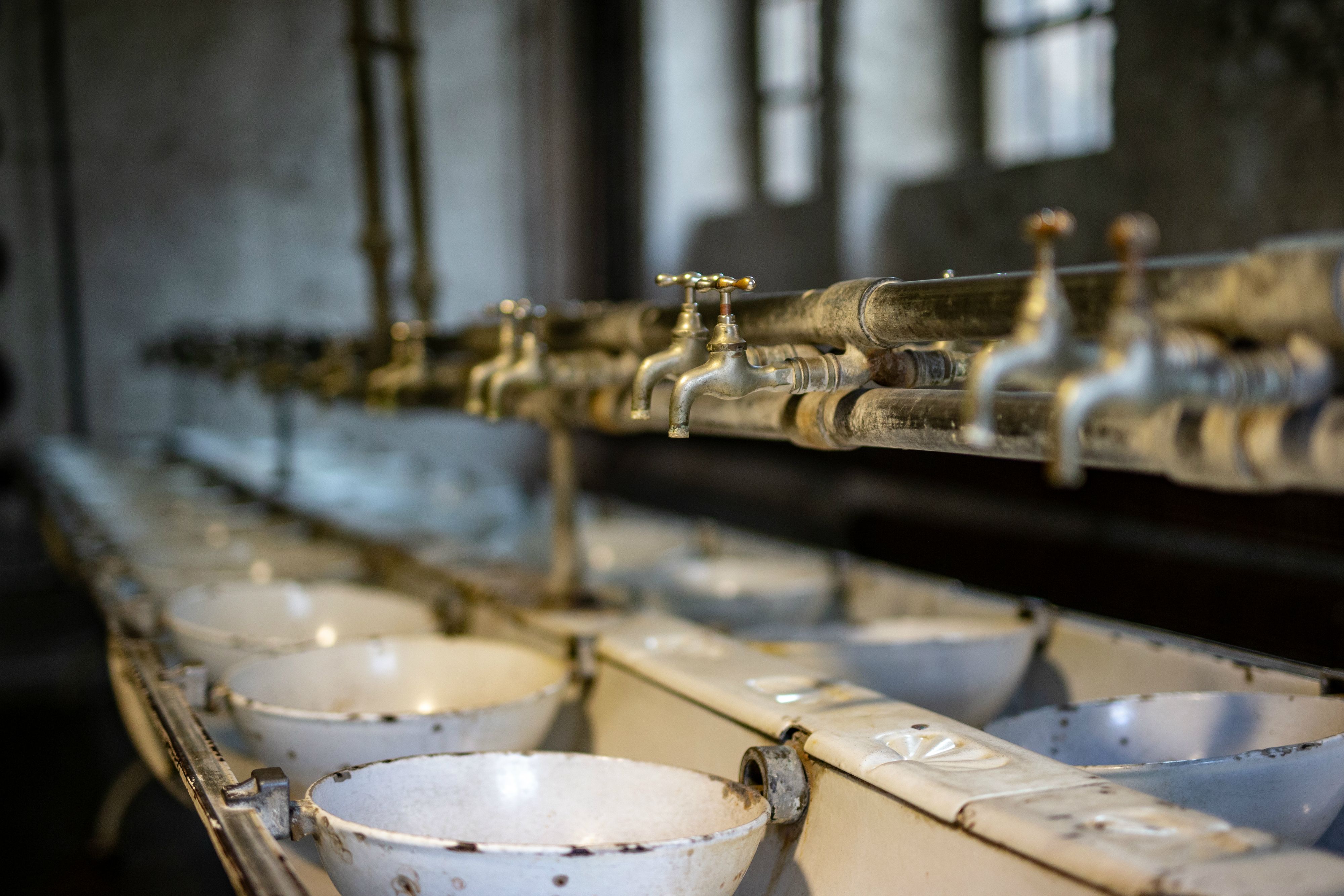 As if the workers had just finished work: the washroom in the museum