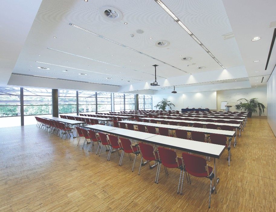 Conference room with parlarmentary seating