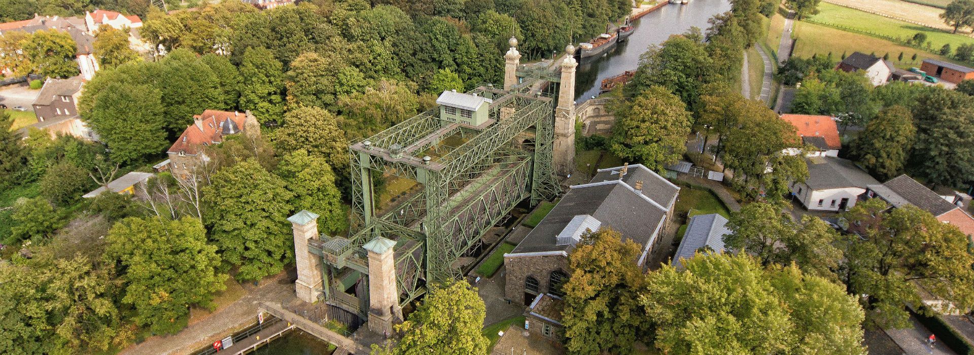 The LWL Museum Henrichenburg Ship's Hoist is the largest structure on the Dortmund-Ems Canal