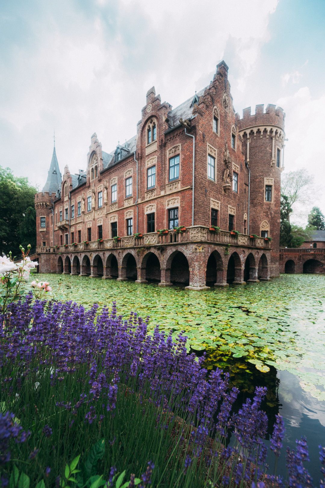 Romantic view of Paffendorf Castle in Bergheim