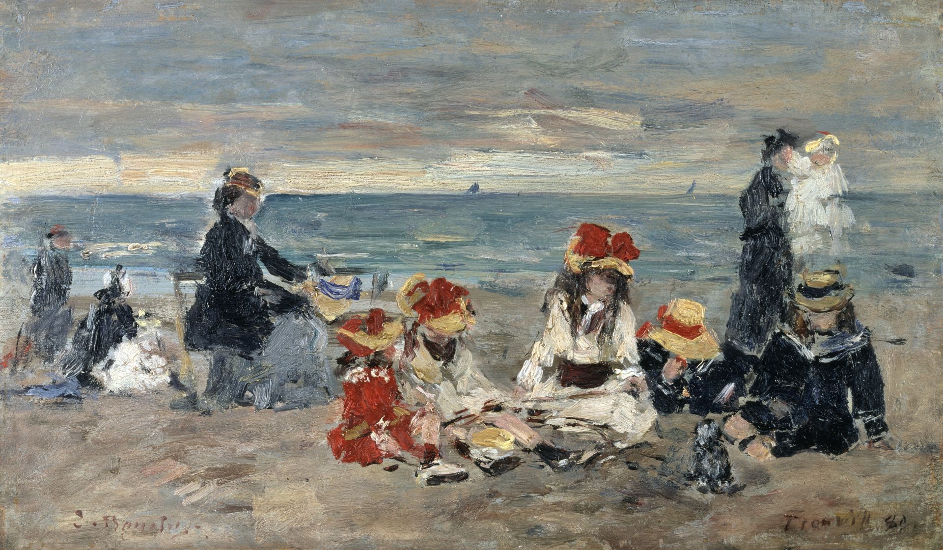 Eugène Boudin,
Trouville, Beach scene
1880, oil on wood,
Museum Langmatt, Langmatt Sidney and Jenny Brown Foundation, Baden, Switzerland