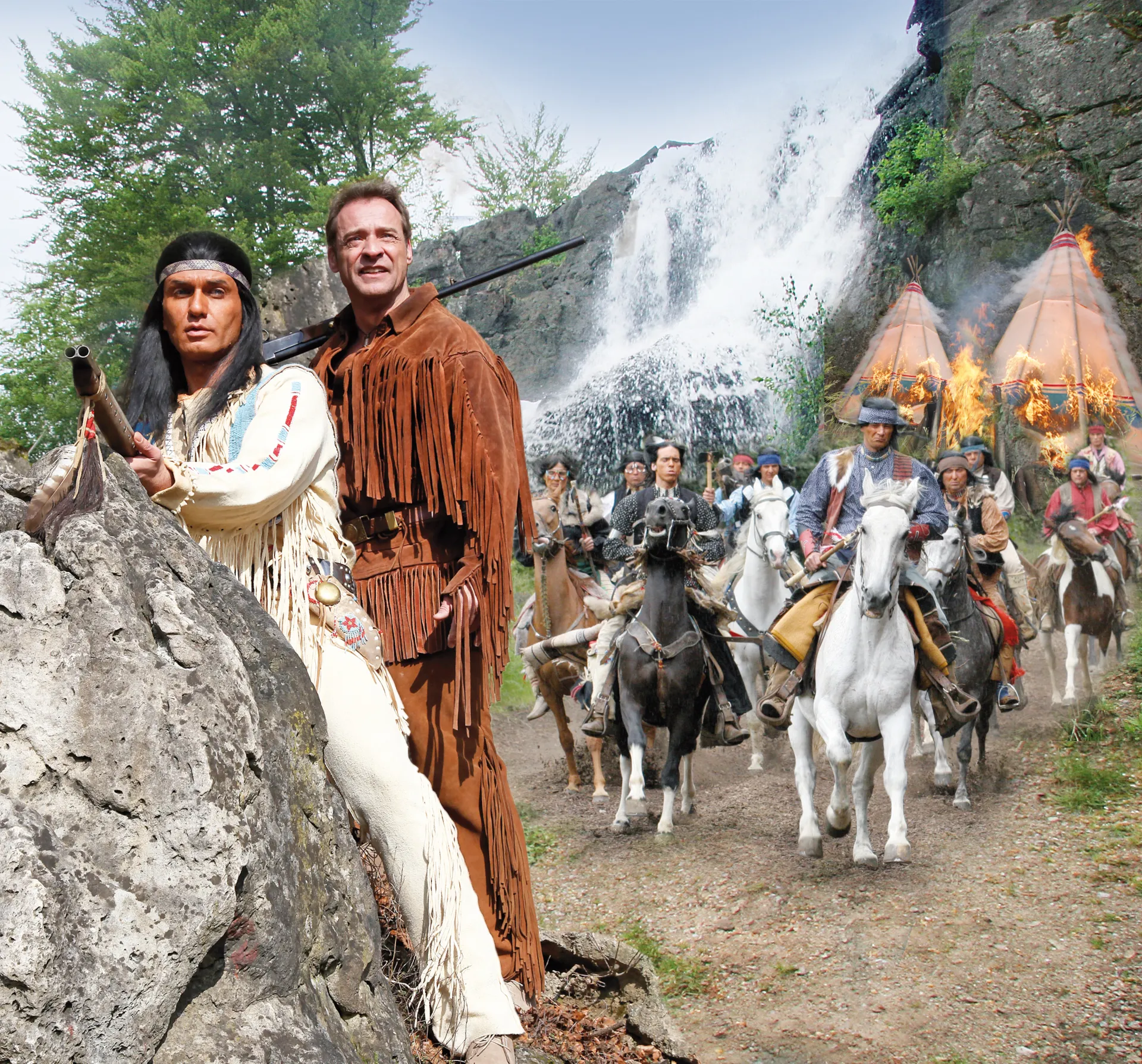 Winnetou and Old Shatterhand are the stars of the shows at the Karl May Festival. The Indian people accompany them