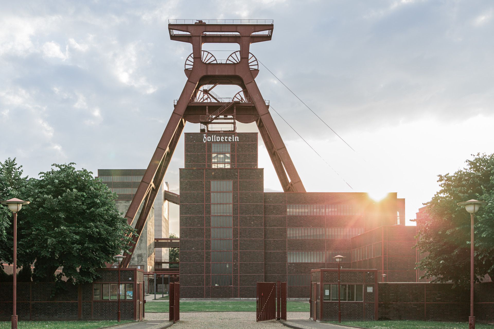 Zollverein colliery twin winding tower in Essen