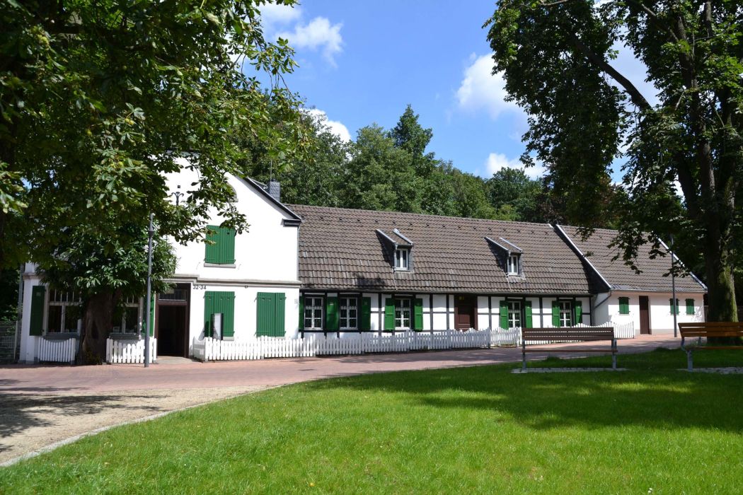 Exterior view of the St. Antony hut in spring