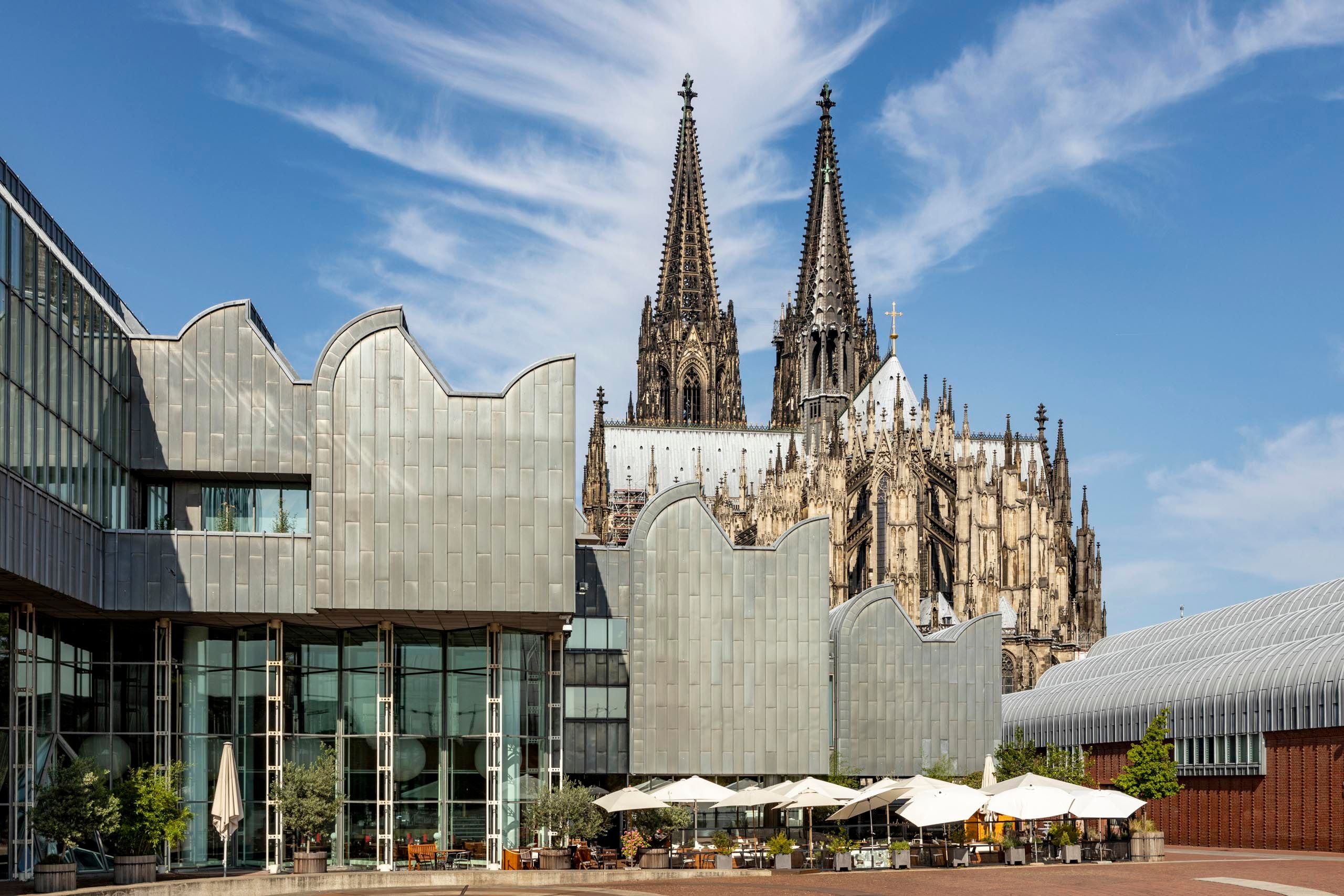 Museum Ludwig, museum view with Cologne Cathedral