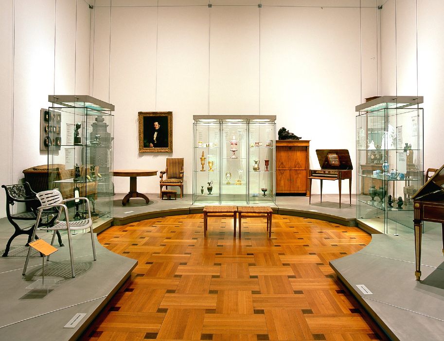 A room in the historical collection displays treasures from across the centuries