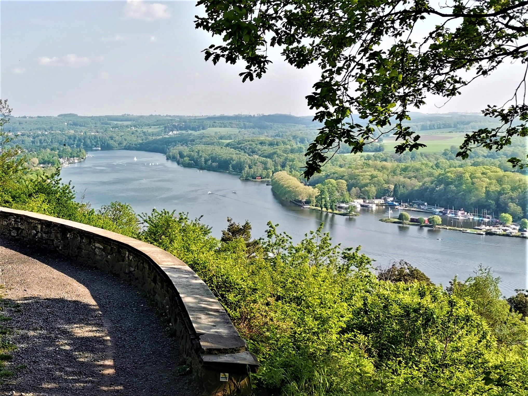 View of Lake Baldeney in Essen from the Korte Klippe viewpoint