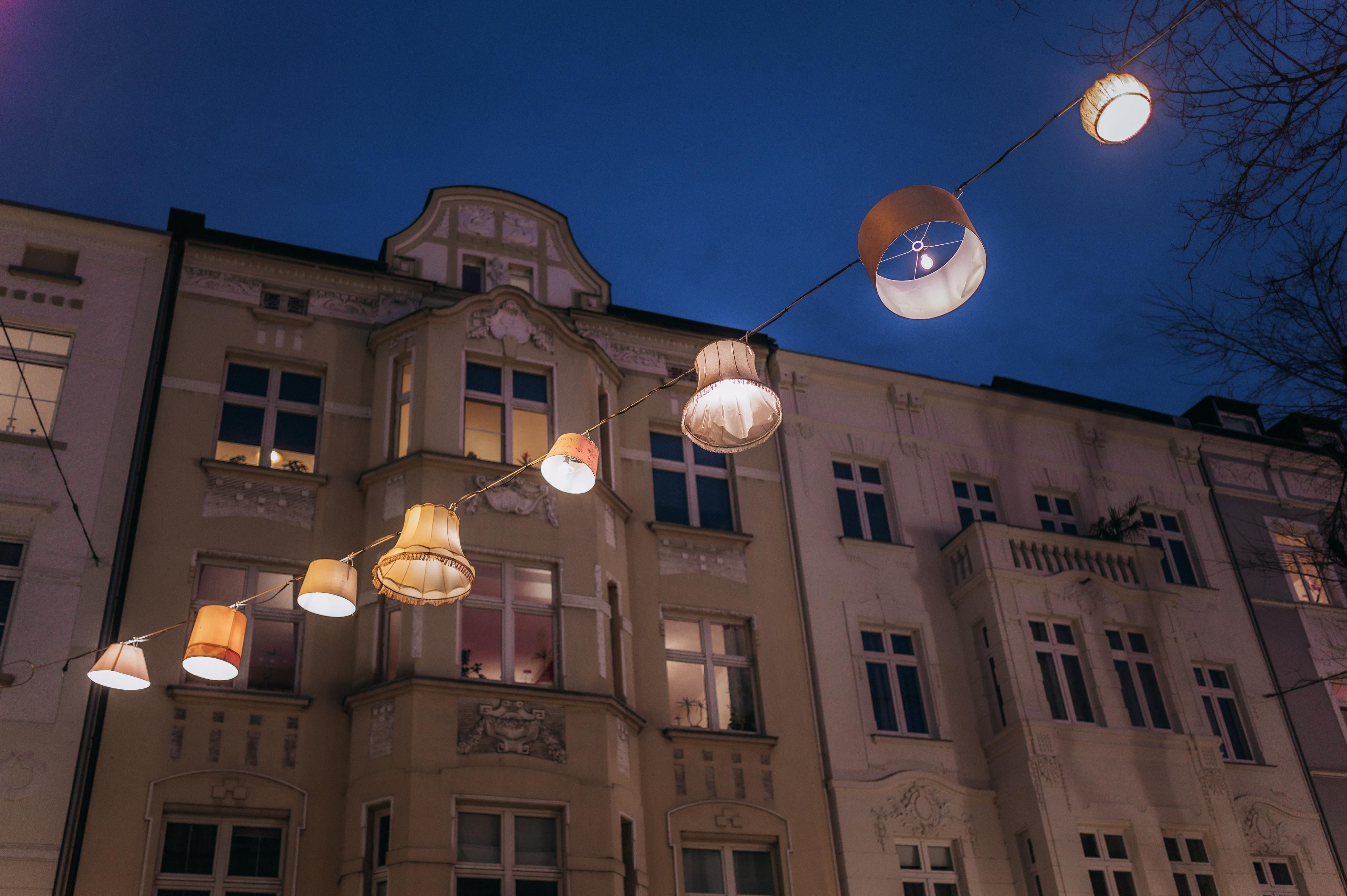 Lichterkette in der Lorettostraße in Düsseldorf