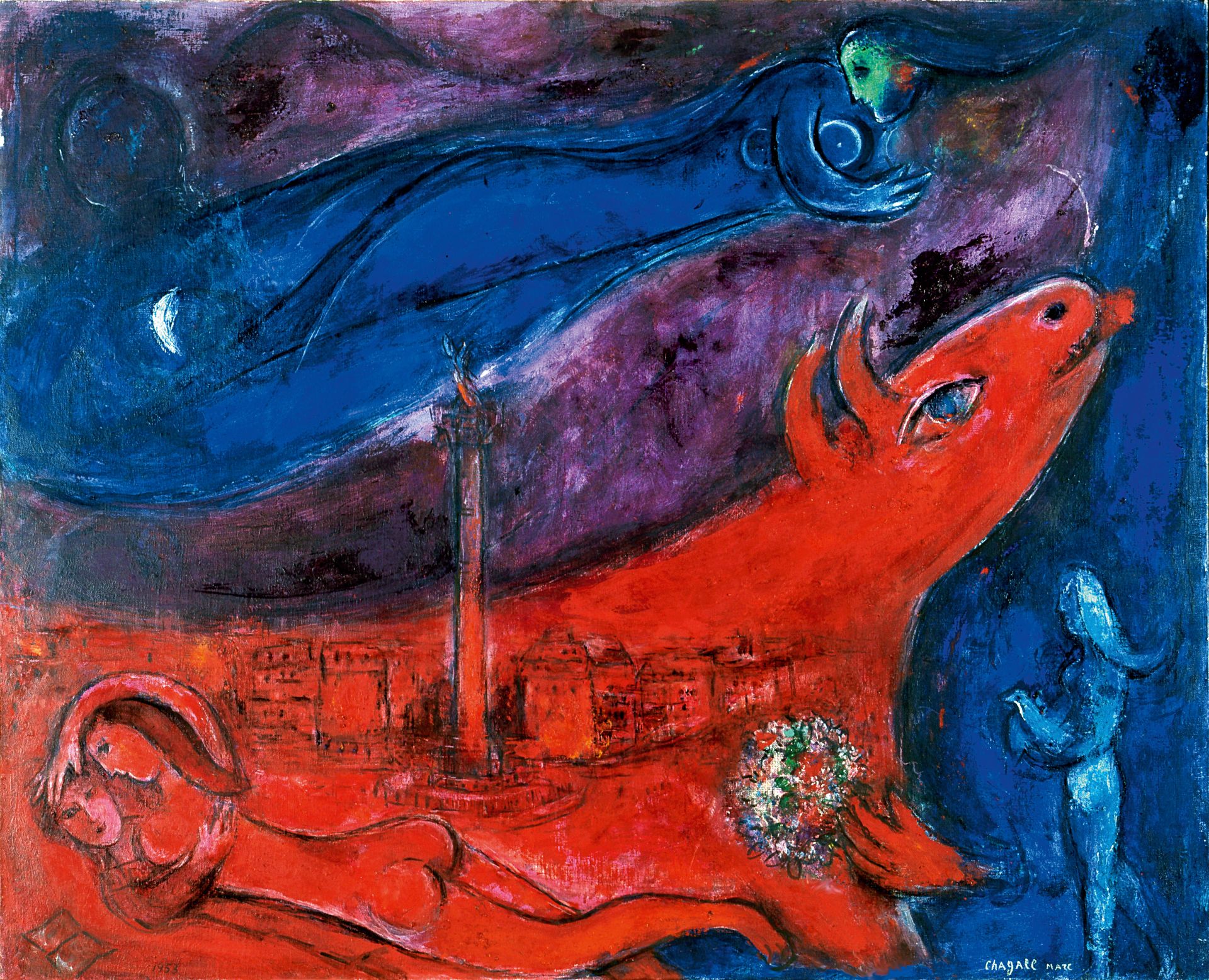 Marc Chagall, The Bastille, 1953, oil on canvas, private collection