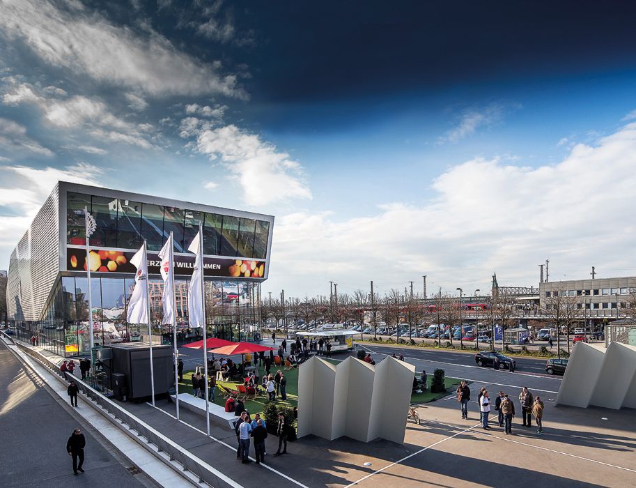 Exterior view of the German Football Museum Dortmund - directly at the main station