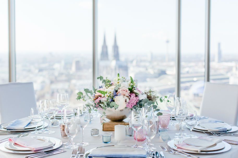 Festively decorated table