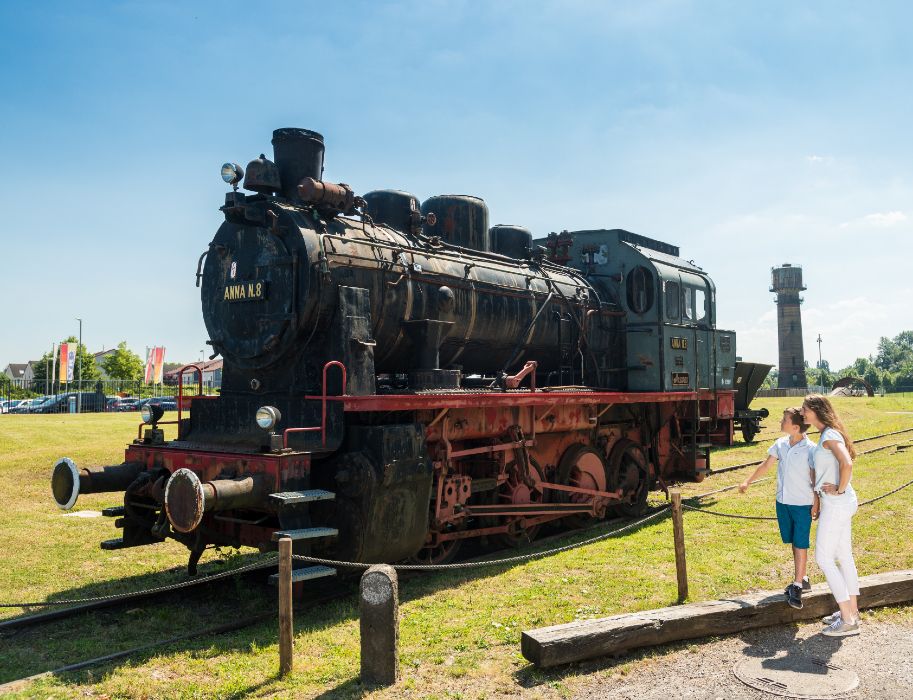 Explorers can find a steam locomotive in the museum's outdoor area