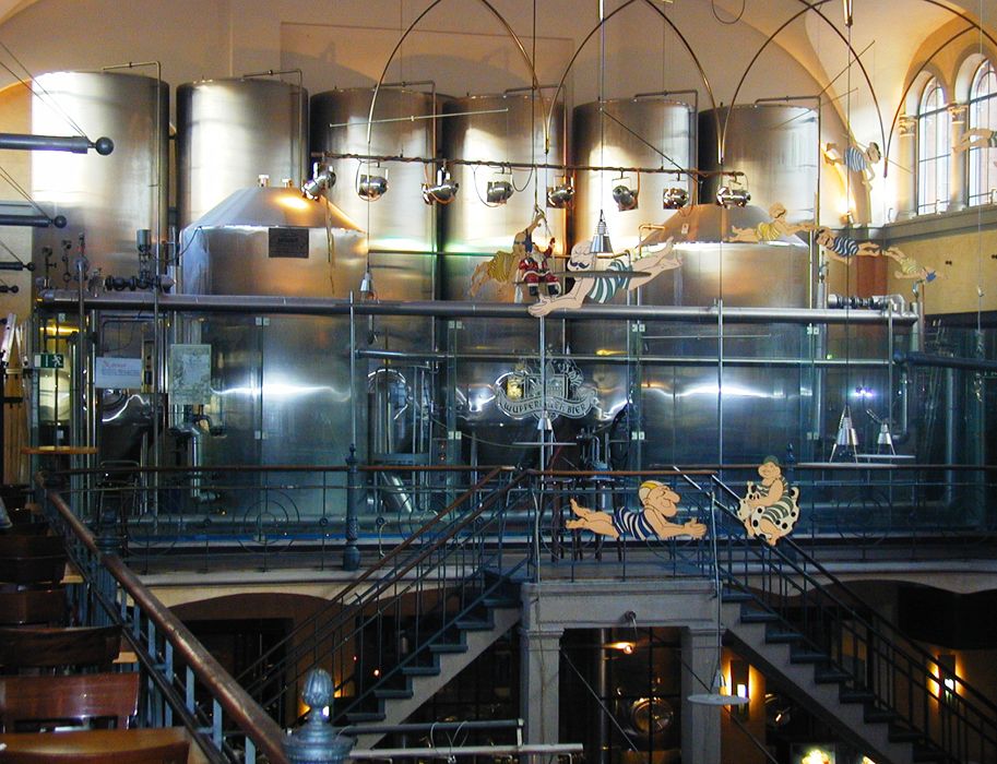 The brewing kettles